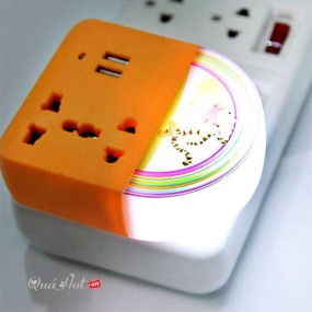 Ổ Điện Đèn Led Cảm Ứng 2 Cổng USB