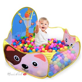 Bộ Nhà Banh Bóng Rổ Kèm 50 Trái Banh Lớn