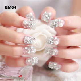 Bộ 24 Móng Tay Giả Đính Đá BM04