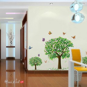 Decal Dán Tường Hoa Táo Bướm