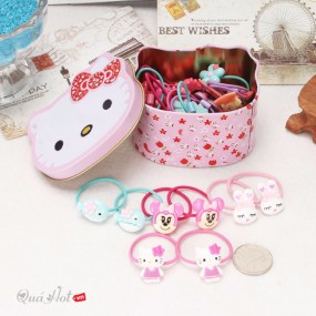 Hộp Hello Kitty 40 Dây Buộc Tóc Cho Bé