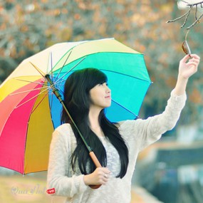 Dù 7 Màu Gấp Gọn Phong Cách Hàn