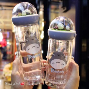 Bình Nước Thủy Tinh Hình Thú 3D Totoro