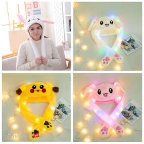 Nón Tai Thỏ Và Pikachu Có Led Dễ Thương