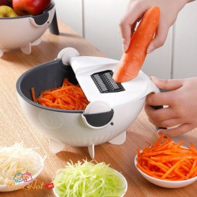 Bộ Dụng Cụ Nạo Rau Củ Quả Kèm Rổ 9 Trong 1