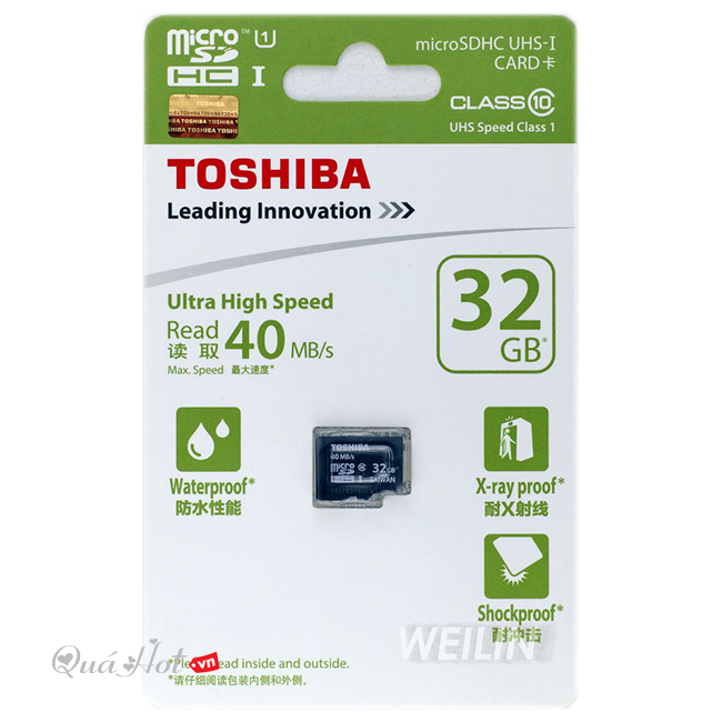 Thẻ Nhớ Micro SD 32G TOSHIBA CLASS 10 32GB 30MB/s BOX