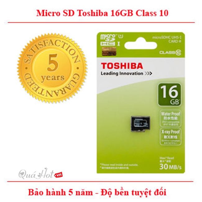 Thẻ Nhớ 16GB 30MB/s BOX Chính Hãng Toshiba
