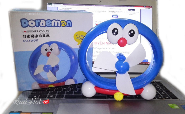 Quạt Sạc Để Bàn Kiểu Dáng Doraemon Đáng Yêu