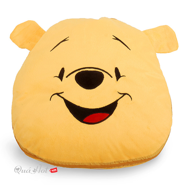 Bộ Chăn Gối 2 In 1 Bông Tuyết Mềm Mịn Cute Mẫu Gấu Pooh