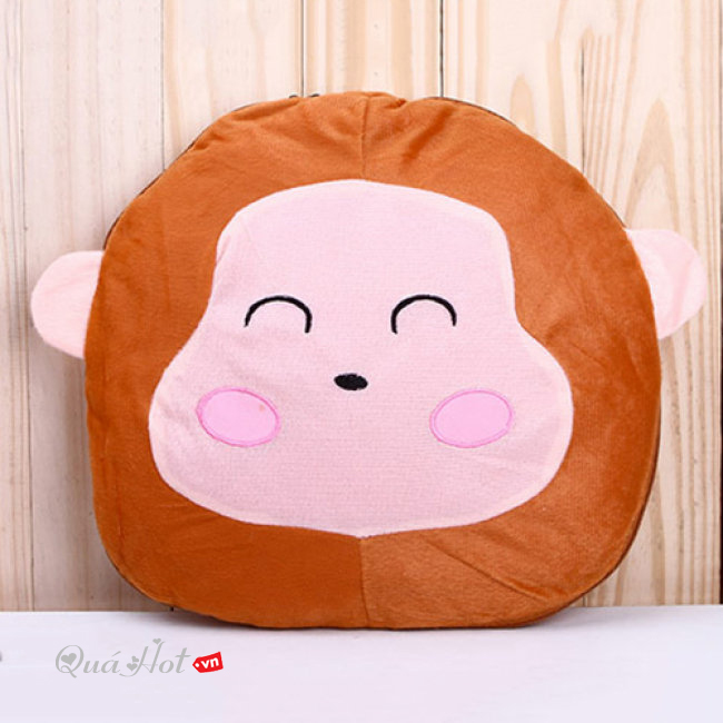 Bộ Chăn Gối 2 In 1 Mềm Mại Cute - Mẫu Monkey