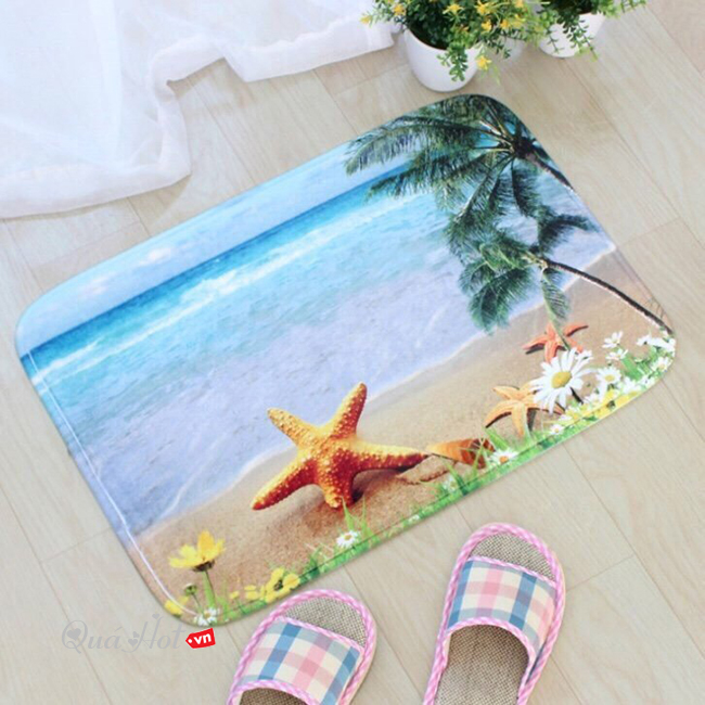 Thảm 3D Lót Sàn Chống Trượt Bờ Biển Sao