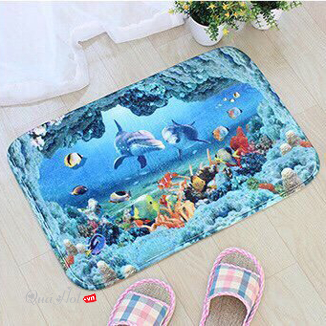 Thảm 3D Lót Sàn Chống Trượt Dưới Hang Cá Biển