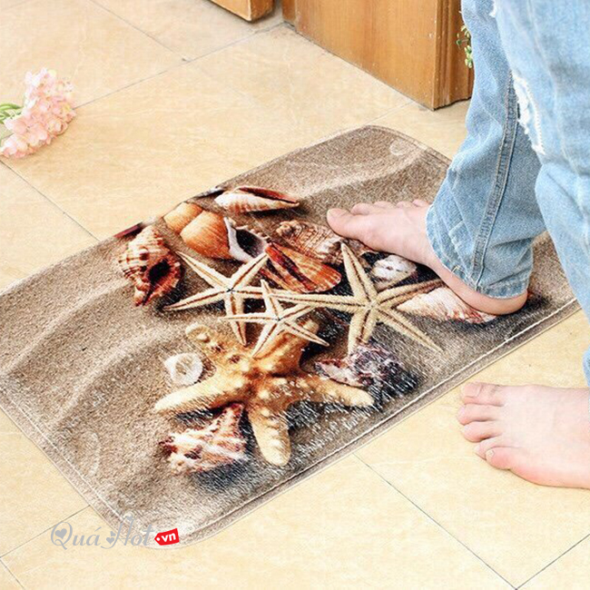 Thảm 3D Lót Sàn Chống Trượt Sao Biển Trên Cát