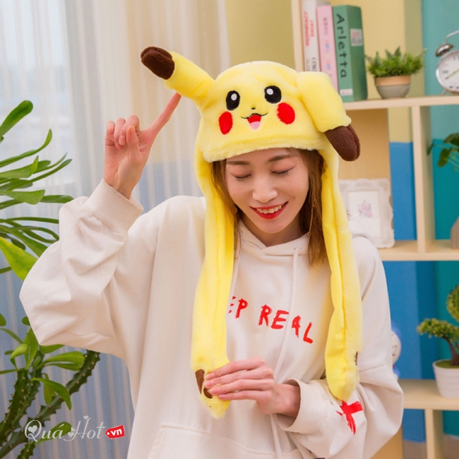 Nón Tai Thỏ Và Pikachu Cute