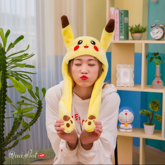 Nón Tai Thỏ Và Pikachu Cute