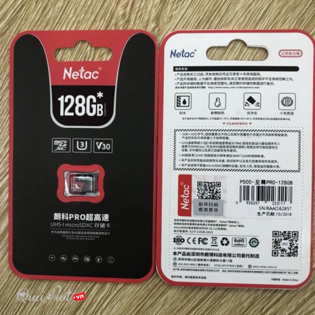 Thẻ Nhớ MicroSD NETAC 128GB Class 10 Cho Điện Thoại