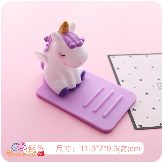 Giá Đỡ Điện Thoại Và iPad Hình Unicorn Kì Lân - Tím