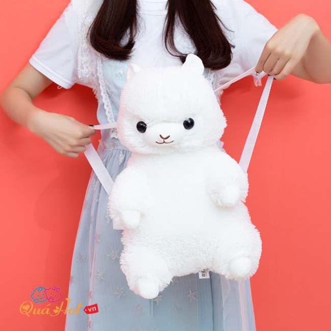 Balo Cừu Búp Bê Alpaca Trắng